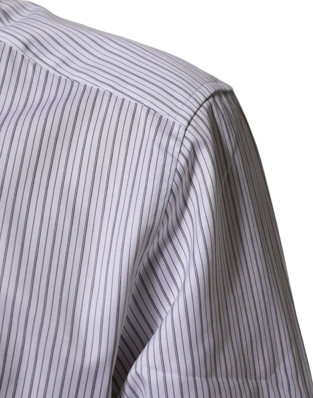 Chemise blanche dolce & gabbana en coton avec fines rayures noires verticales et col classique pour homme