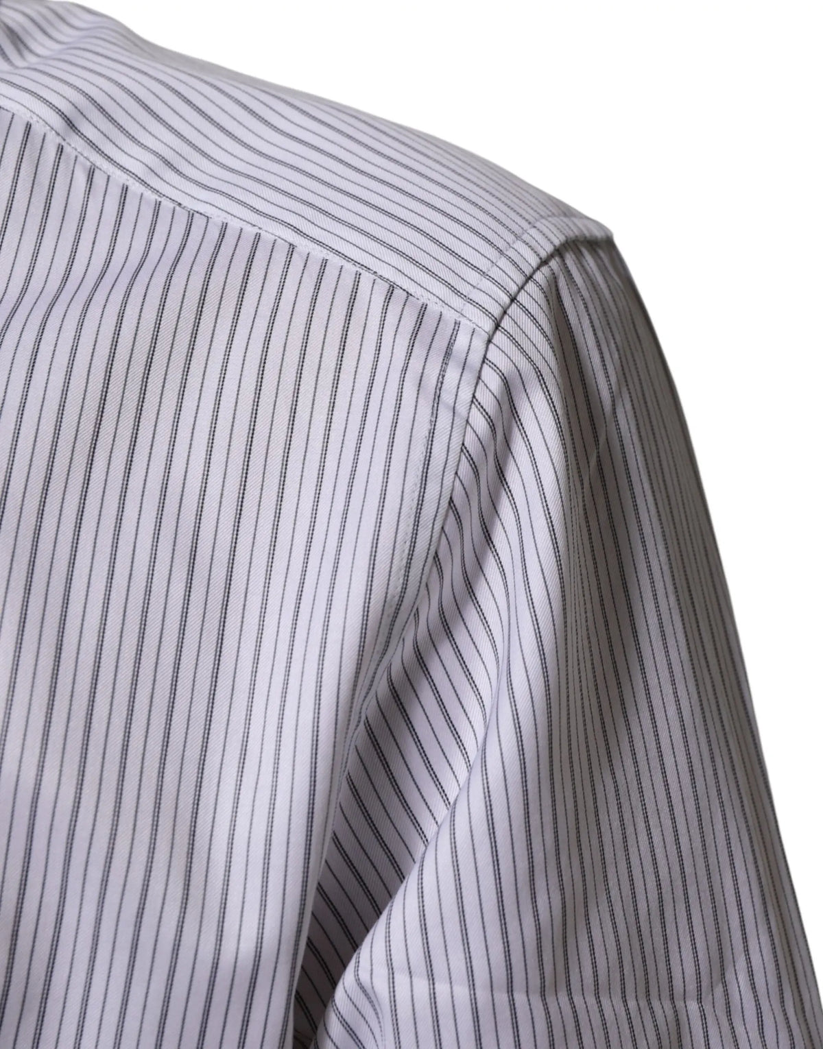 Chemise habillée blanc dolce & gabbana à fines rayures noires verticales manches longues col classique
