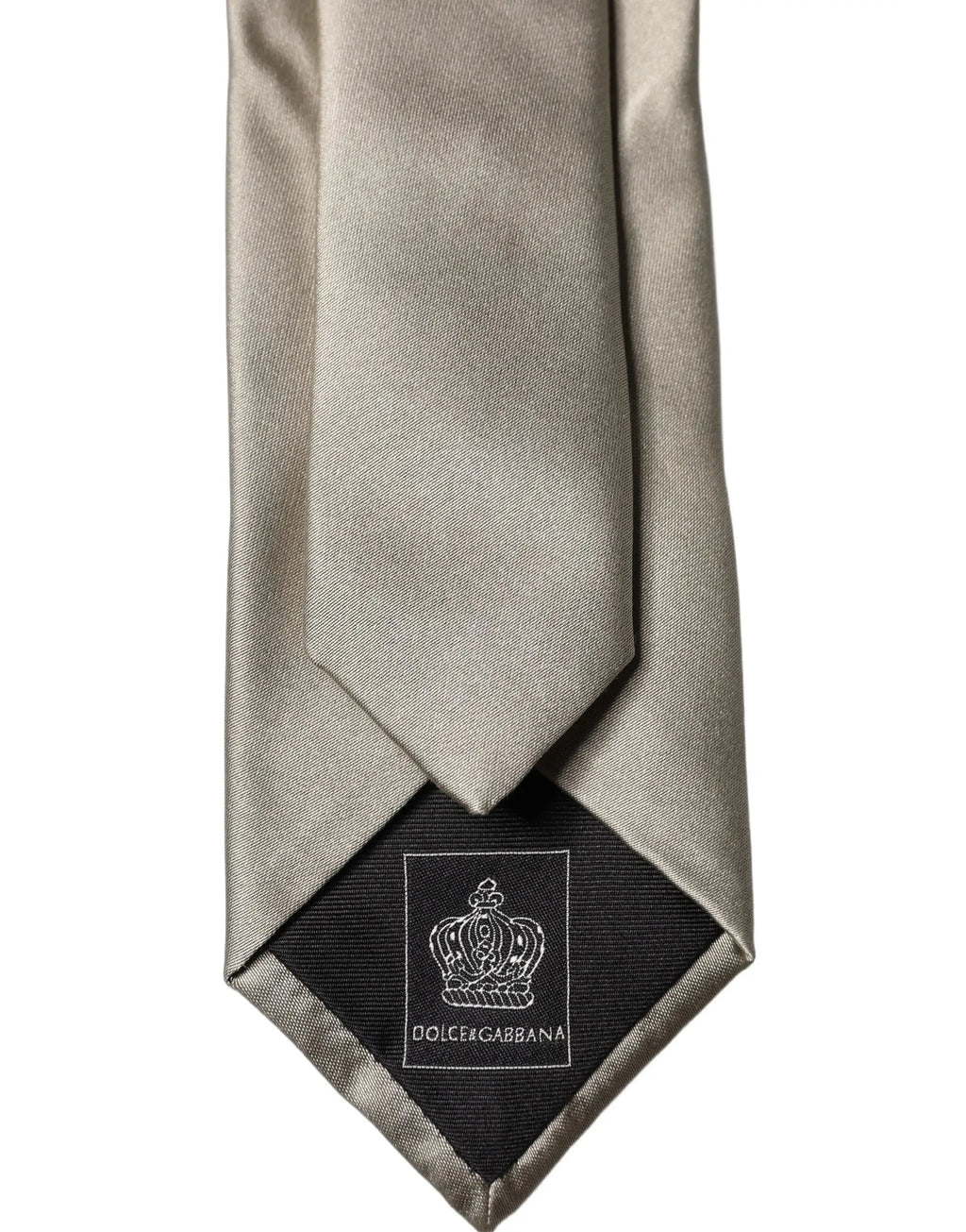 Une cravate ajustable pour homme dolce & gabbana en soie blanche avec motif floral tatouage et logo couronne brodé