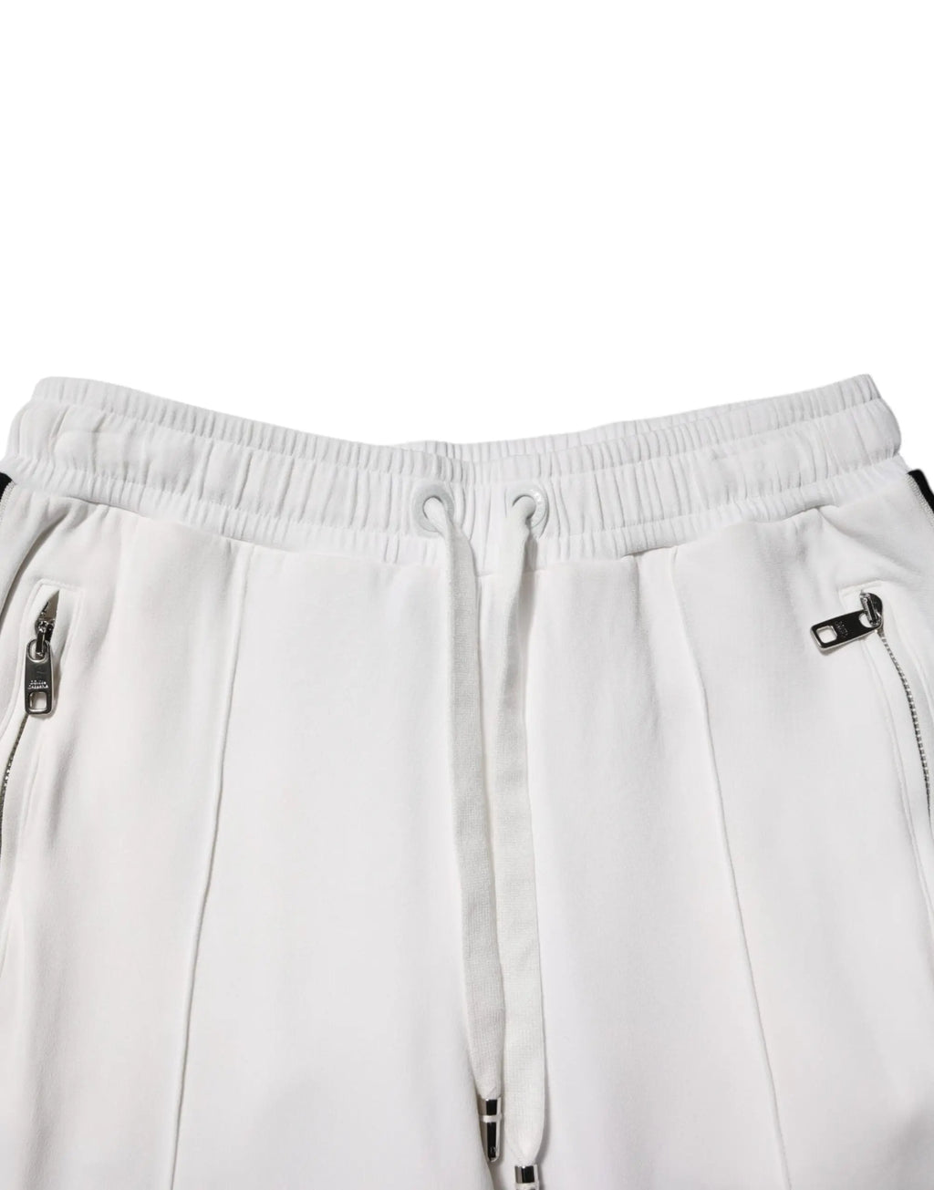 Pantalon de jogging blanc dolce gabbana en viscose avec taille à cordon et zips latéraux