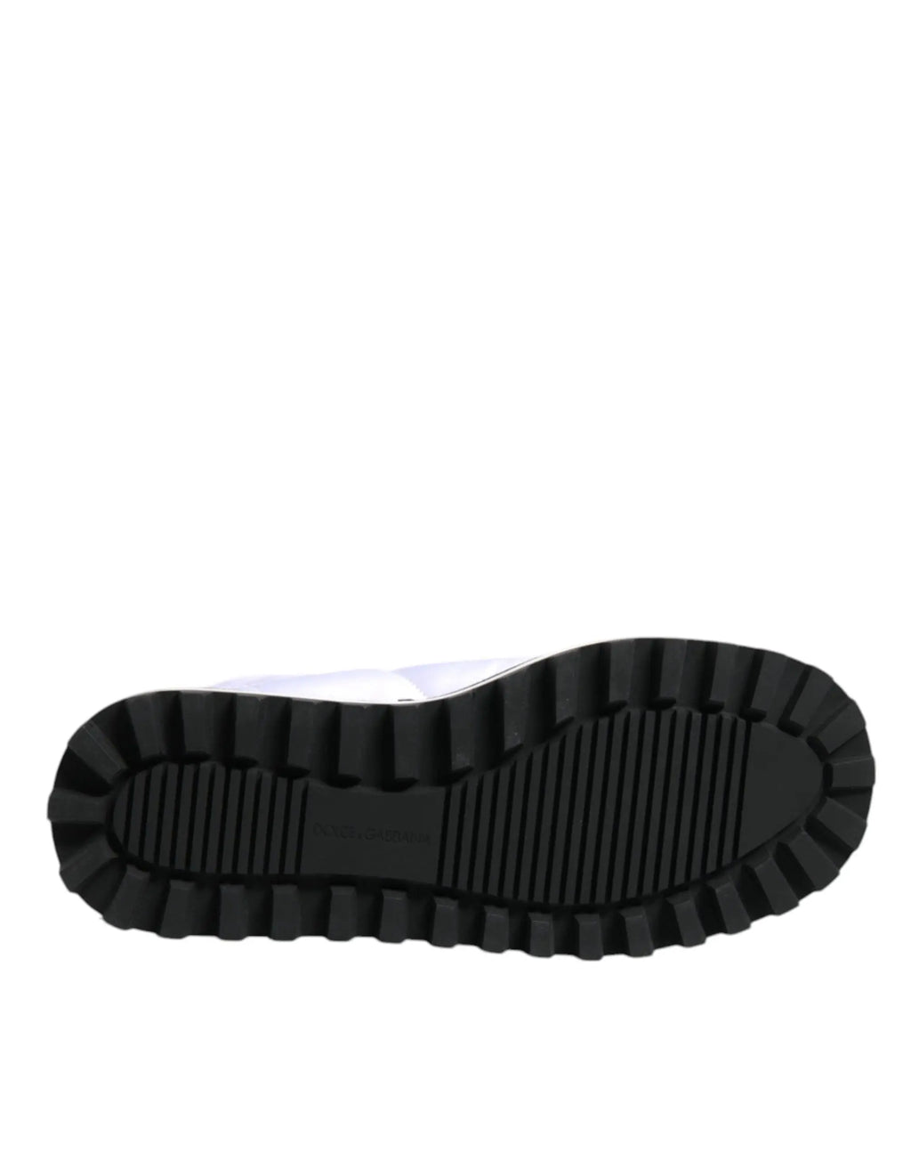 Semelle en caoutchouc noir avec motif profond et rainuré des bottes blanches en viscose matelassée mi-mollet dolce gabbana