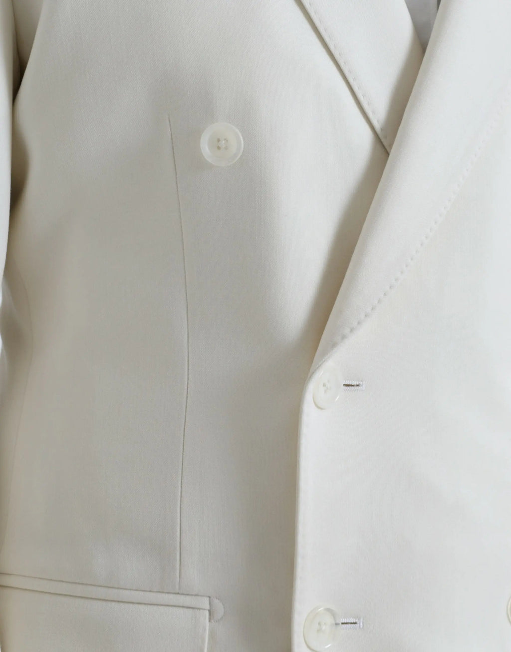Dolce & gabbana blazer martini blanc en laine à double boutonnage avec coutures nettes et boutons assortis