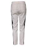 Pantalon ajusté dolce & gabbana blanc en laine avec rayures latérales noires élégantes
