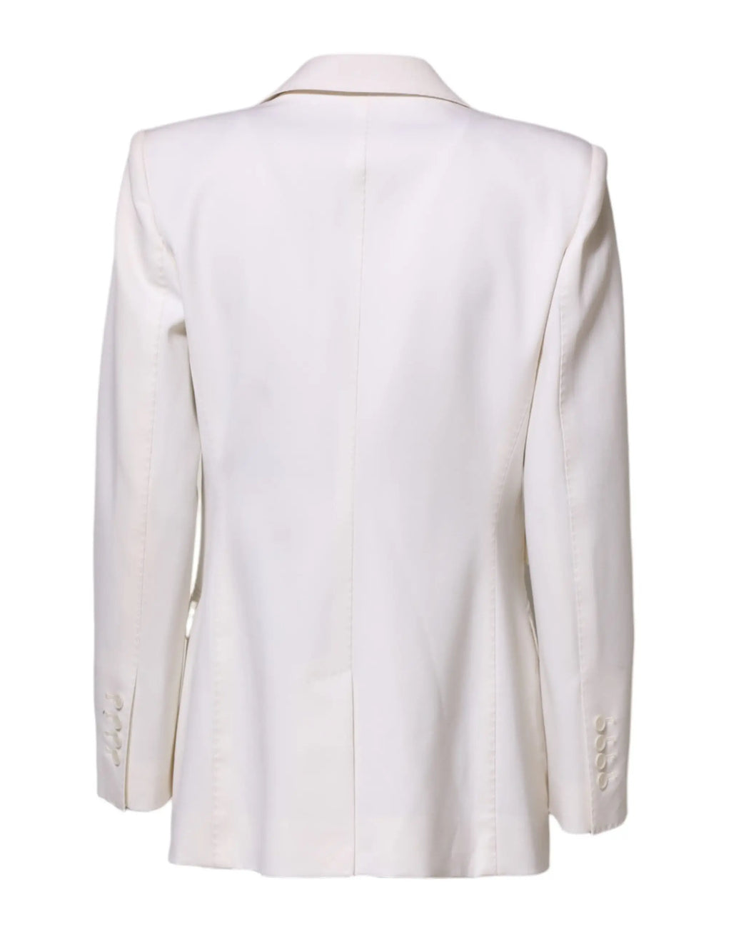 Dolce & gabbana blanc blazer en laine pour femmes avec silhouette structurée et coutures subtiles