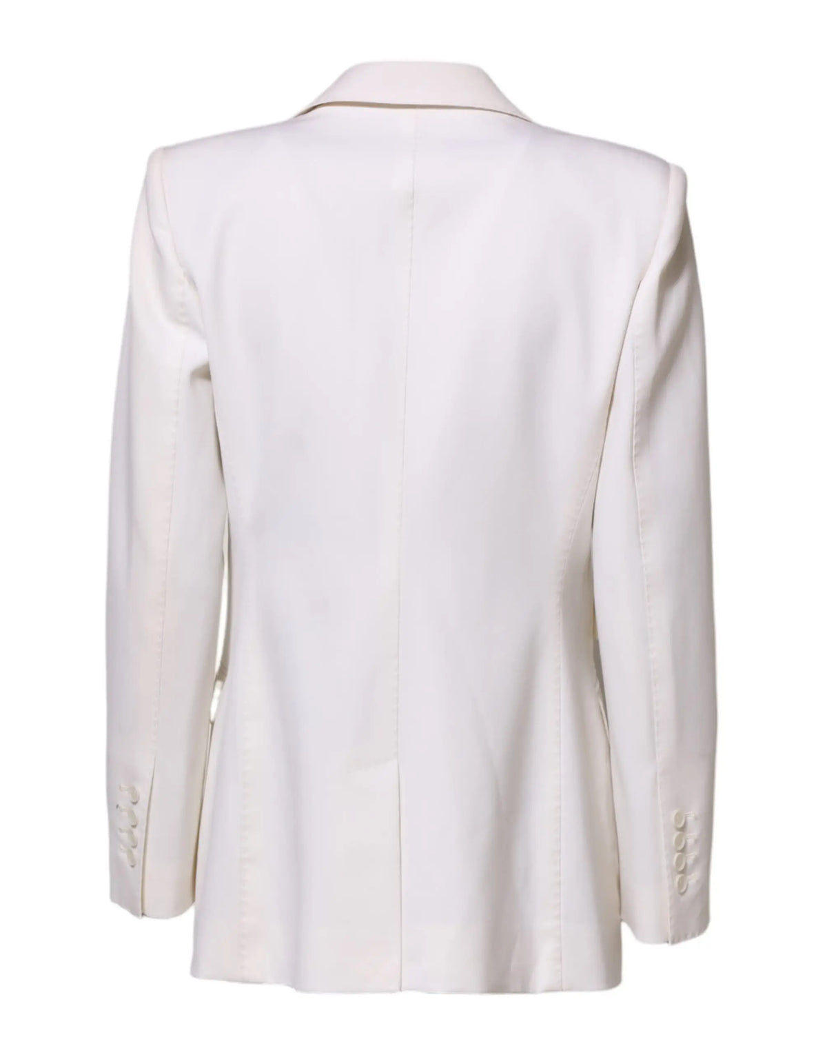 Dolce & gabbana blanc blazer en laine pour femmes avec silhouette structurée et coutures subtiles