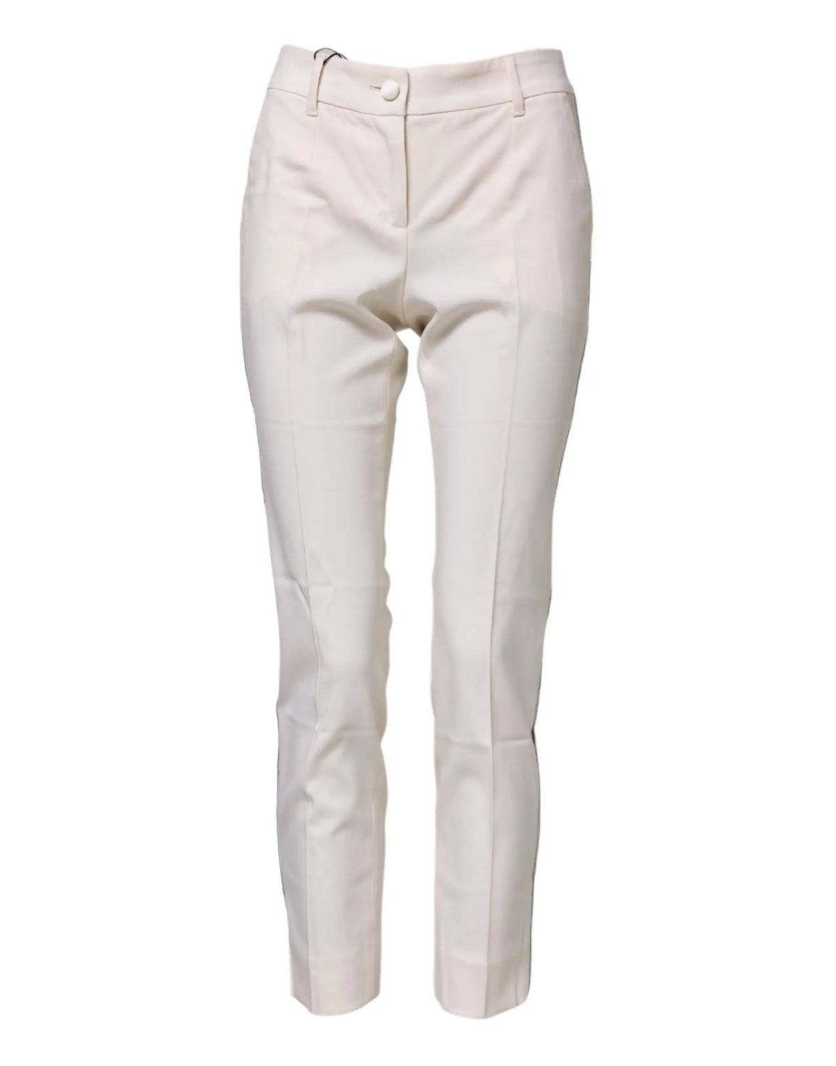 Pantalon dolce et gabbana en laine blanc crème avec coupe droite élégante et plis subtils