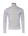 Pull dolce & gabbana homme en laine blanc col roulé avec détail subtil de couture verticale