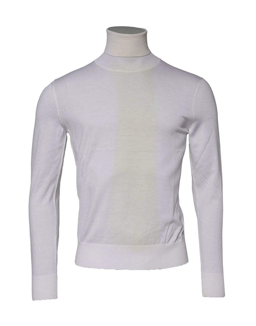 Dolce & gabbana sweat-shirt homme en laine blanc à col roulé avec détail subtil de couture verticale