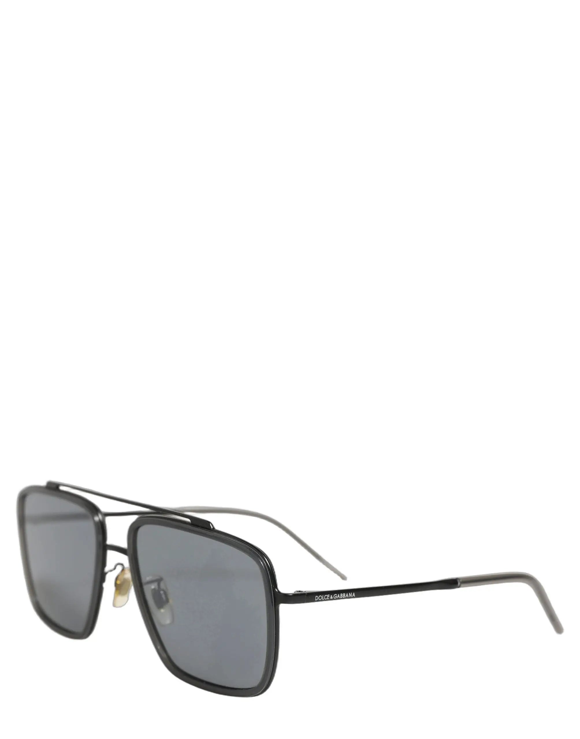 Lunettes de soleil dolce & gabbana femmes dg2262 monture carrée métal noir verres gris foncé moderne