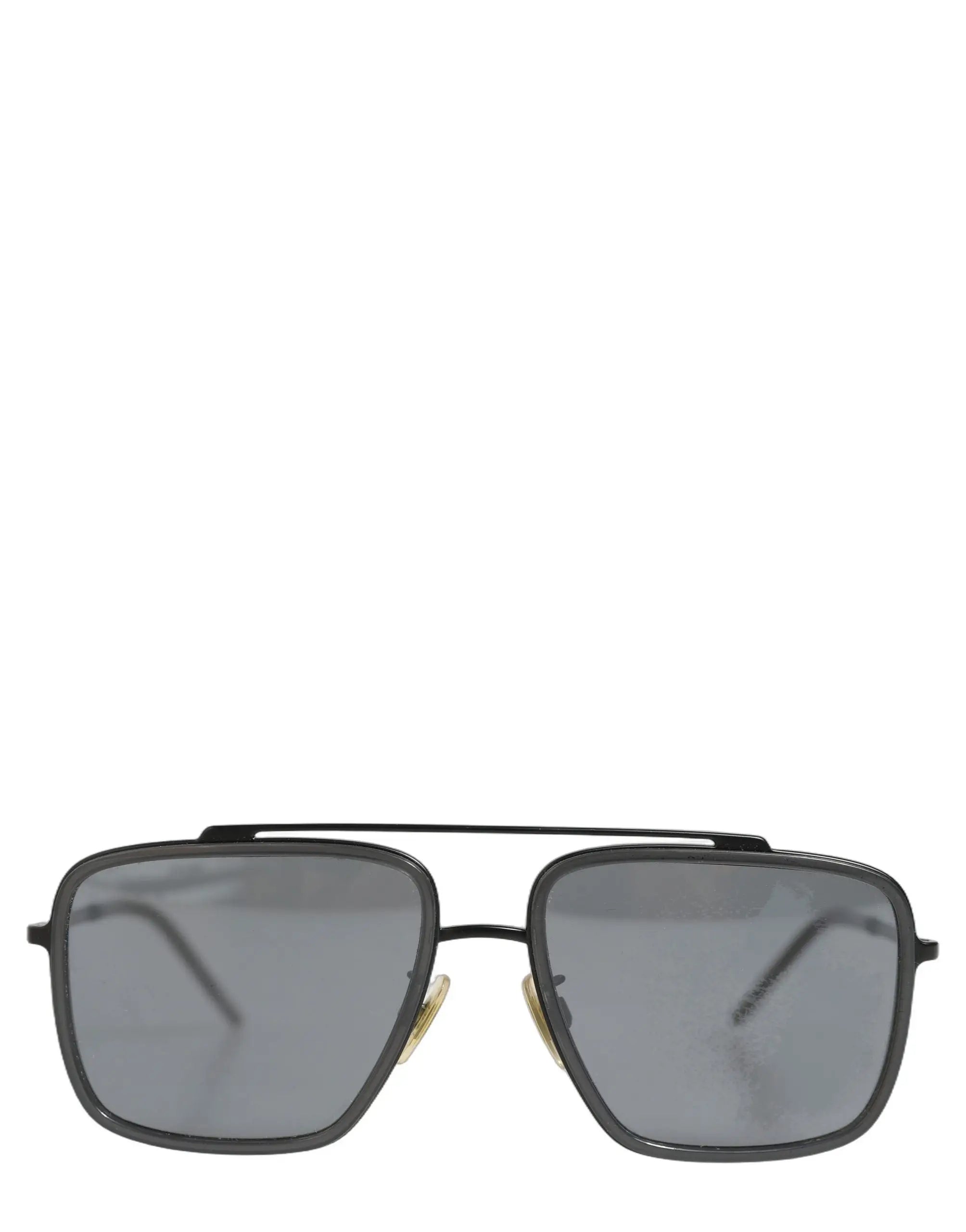 Lunettes de soleil dolce & gabbana femme dg2262 métal noir monture carrée verres dégradés gris pont nez doré