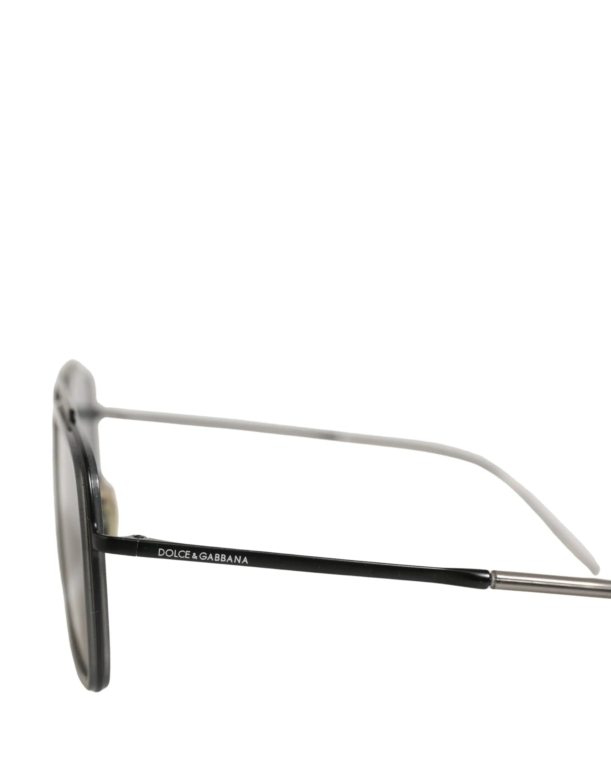 Lunettes de soleil dolce gabbana femmes dg2262 monture carrée métal noir et argentées design moderne aviator