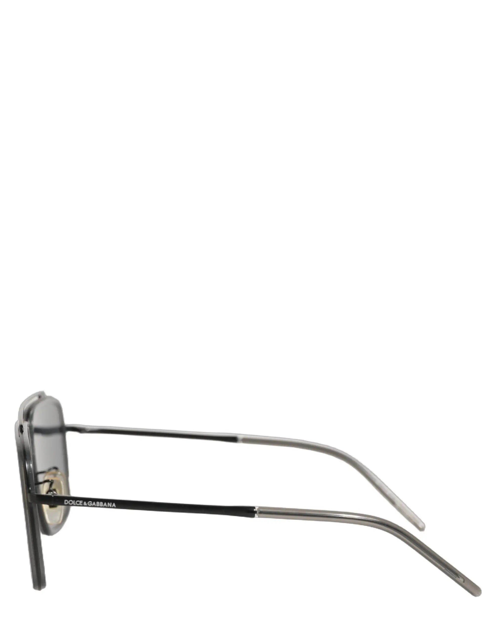 Dolce & Gabbana lunettes de soleil femme DG2262 monture carrée noire en métal avec verres gris foncé aviator