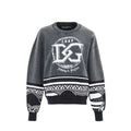 Sweat-shirt noir en coton de la marque Dolce & Gabbana, modèle décontracté avec logo discret sur la poitrine.
