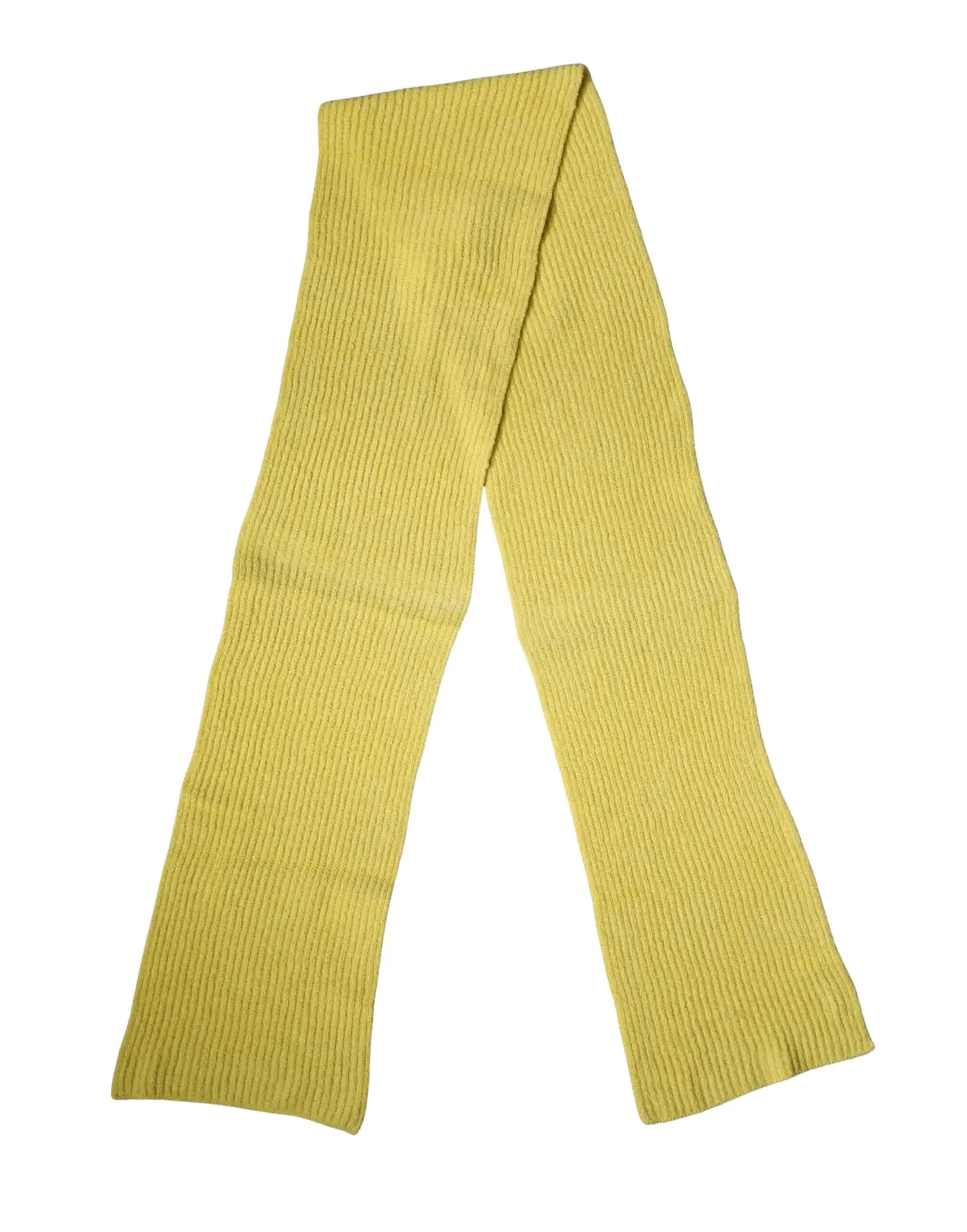 Une écharpe dolce & gabbana jaune en coton tricotée avec un motif côtelé doux et texturé 270cm x 31cm pour homme