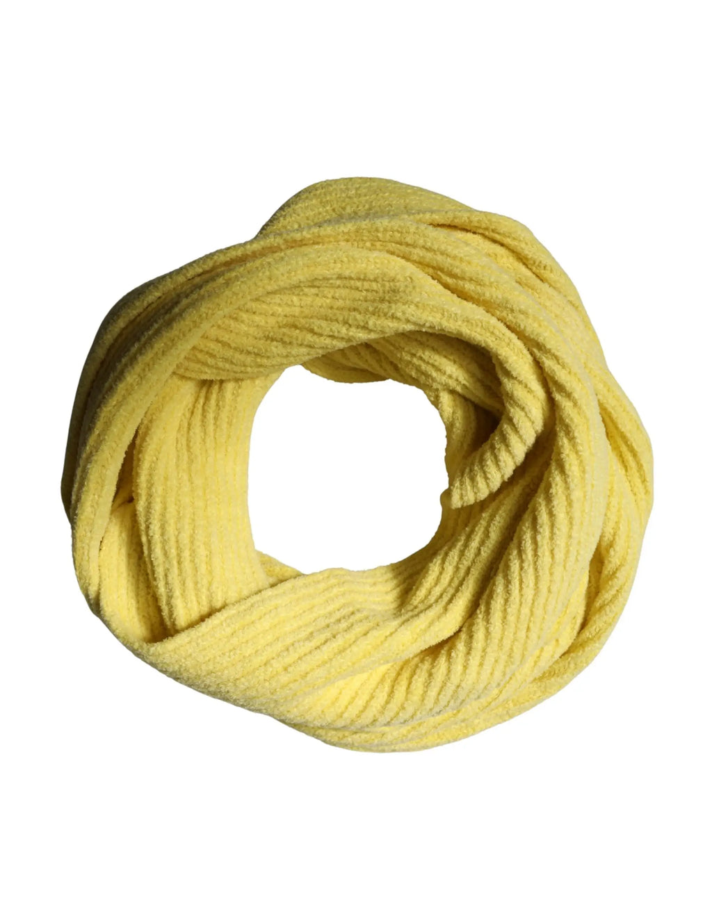 Écharpe circulaire douce jaune dolce & gabbana en coton côtelé tricoté 270 cm x 31 cm pour homme