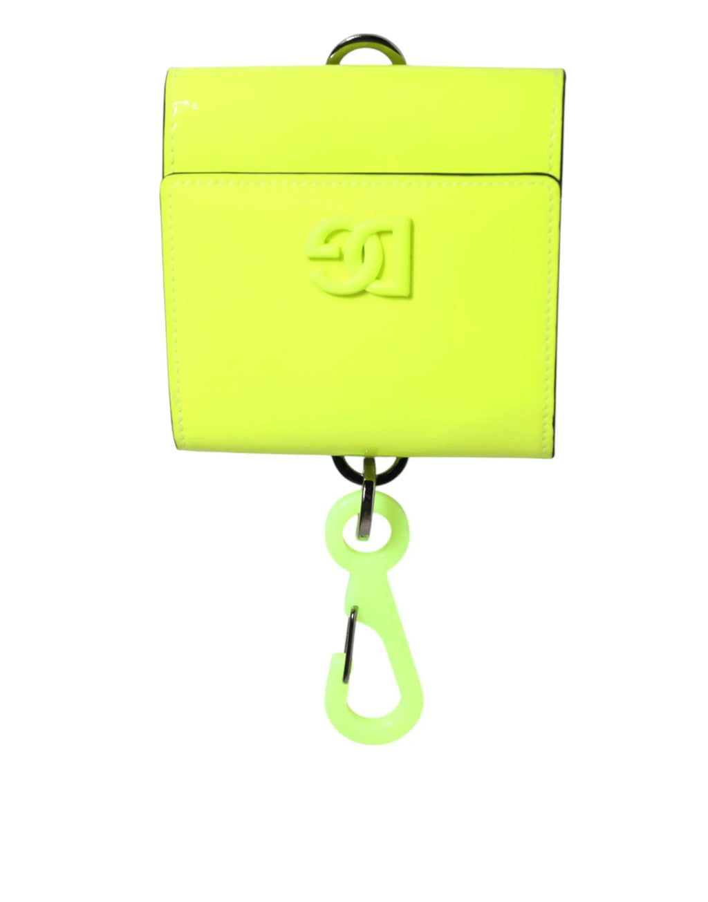 Étui à écouteurs dc shoes vert néon avec mousqueton assorti pour portefeuille à rabat dolce & gabbana jaune vert