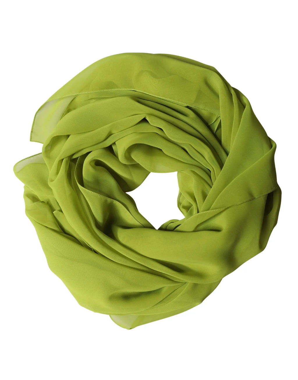 Écharpe dolce & gabbana lime verte en chiffon doux avec drapé léger pour porter autour du cou 131cm x 99,5cm