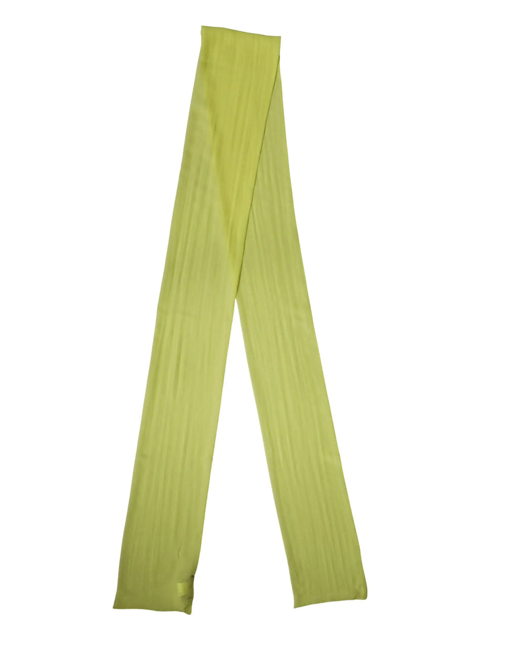 Écharpe foulard en soie jaune vert dolce gabbana 292cm x 19cm avec texture douce et extensible côtelée pâle verte