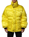 Veste bomber homme dolce & gabbana jaune en nylon avec col montant et motif logo dc subtil