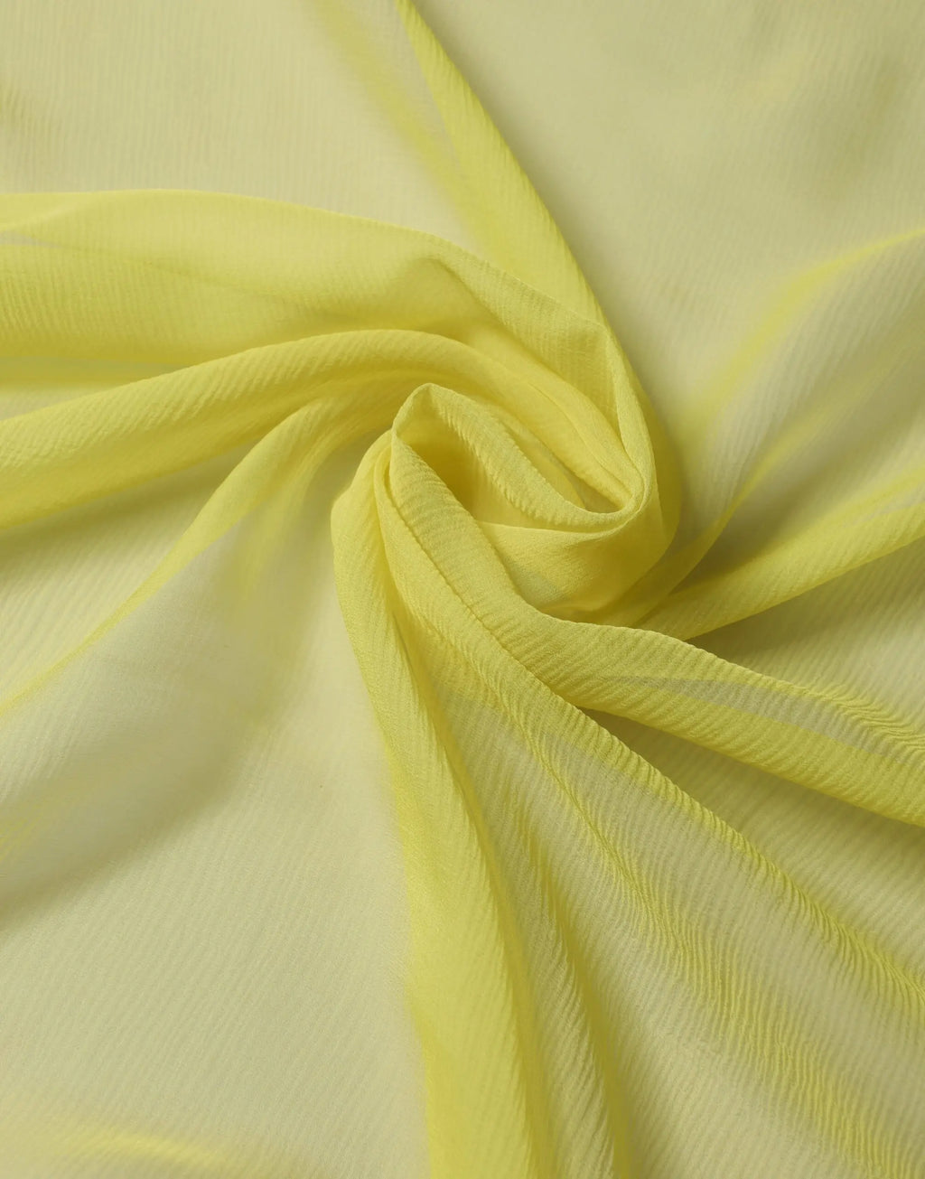 Écharpe foulard dolce & gabbana en mousseline de soie jaune pâle avec texture froissée subtile 120cm x 117cm