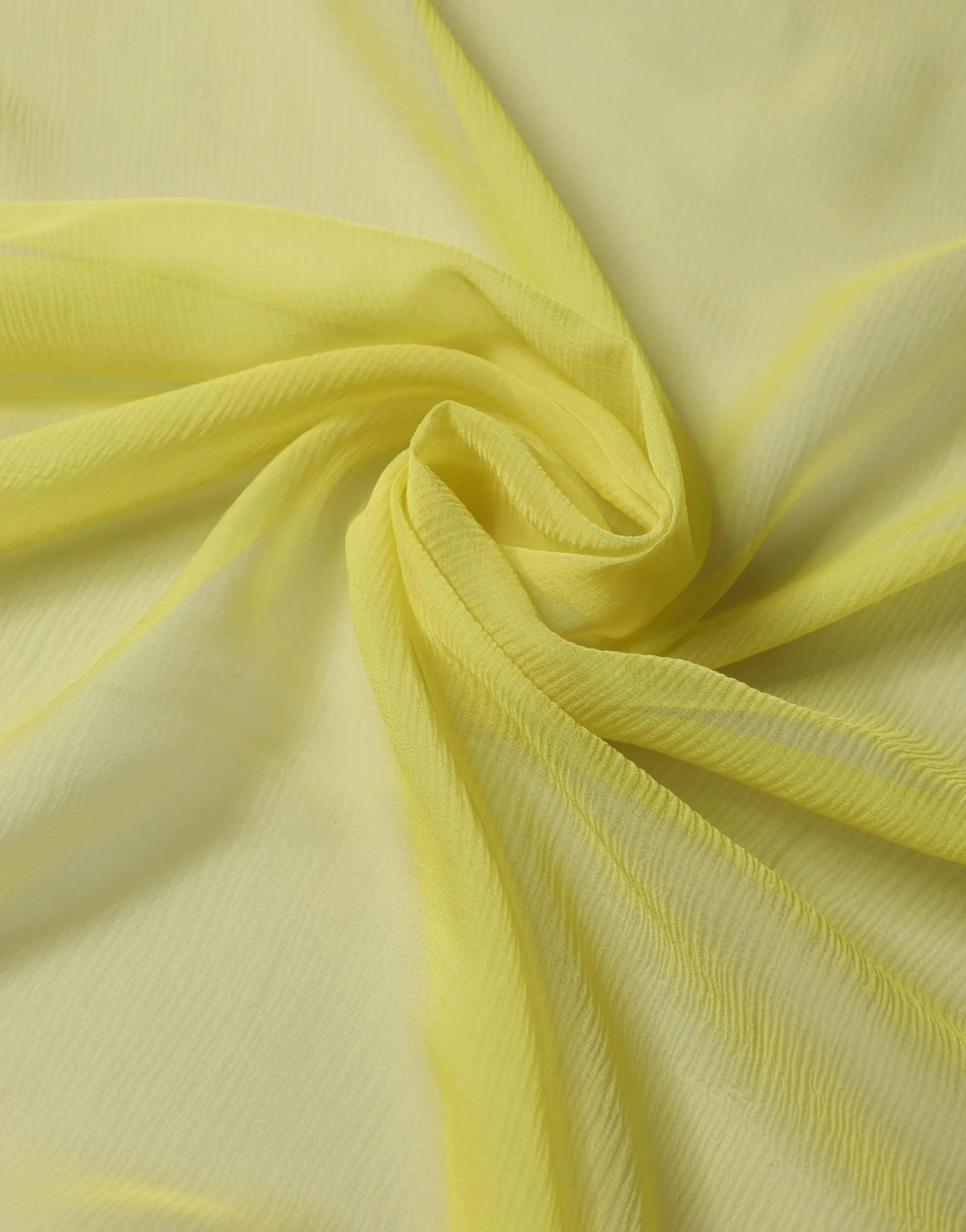 Écharpe foulard dolce & gabbana en mousseline de soie jaune pâle avec texture froissée subtile 120cm x 117cm