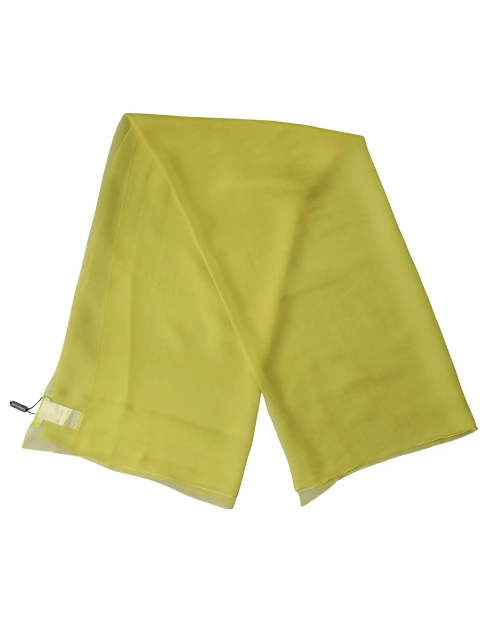 Écharpe foulard doux en soie jaune pâle dolce & gabbana avec texture translucide et bords bien pliés 120cm x 117cm