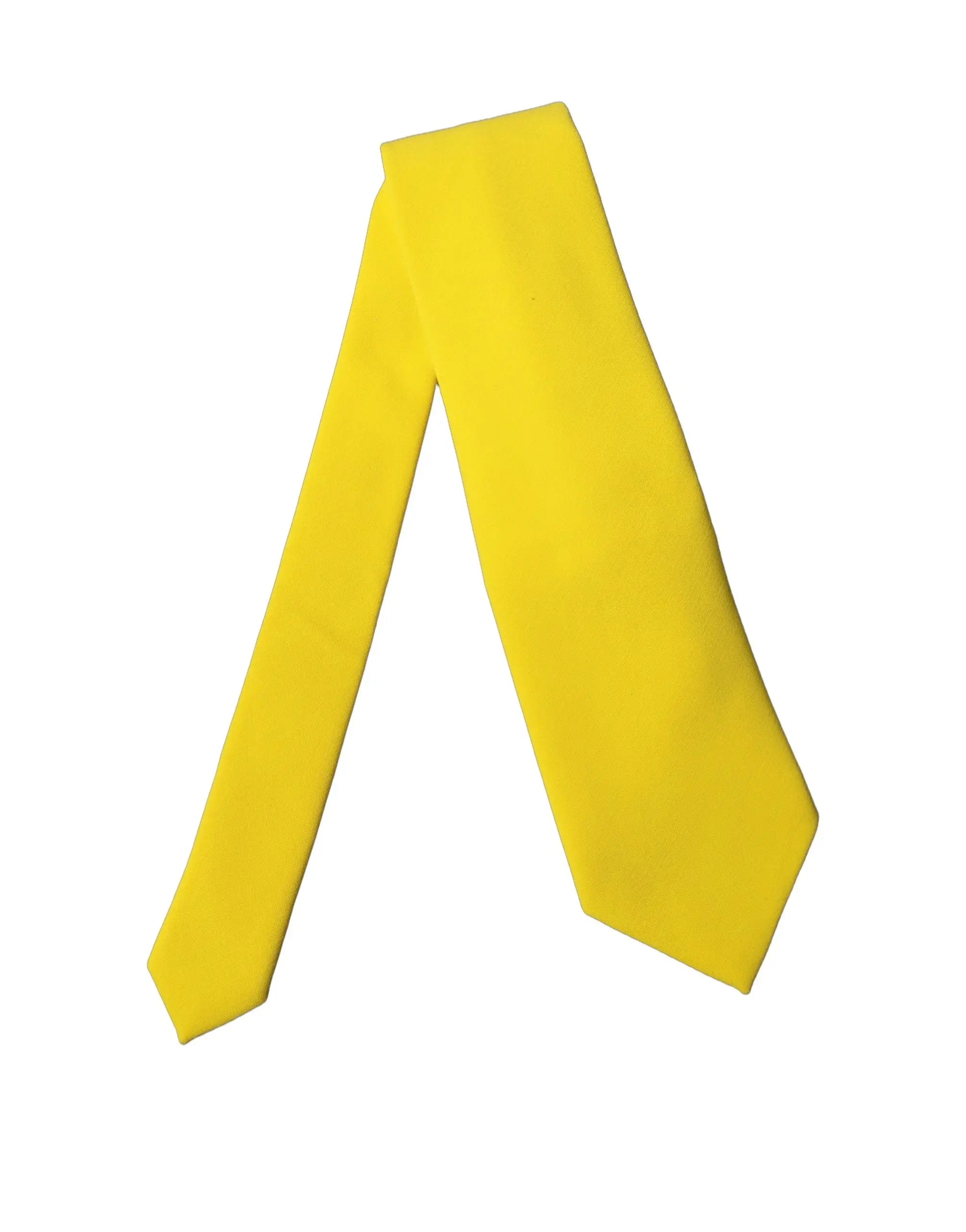 Une cravate pour femme dolce & gabbana jaune vif en polyester solide avec tissu lisse et bouts classiques effilés
