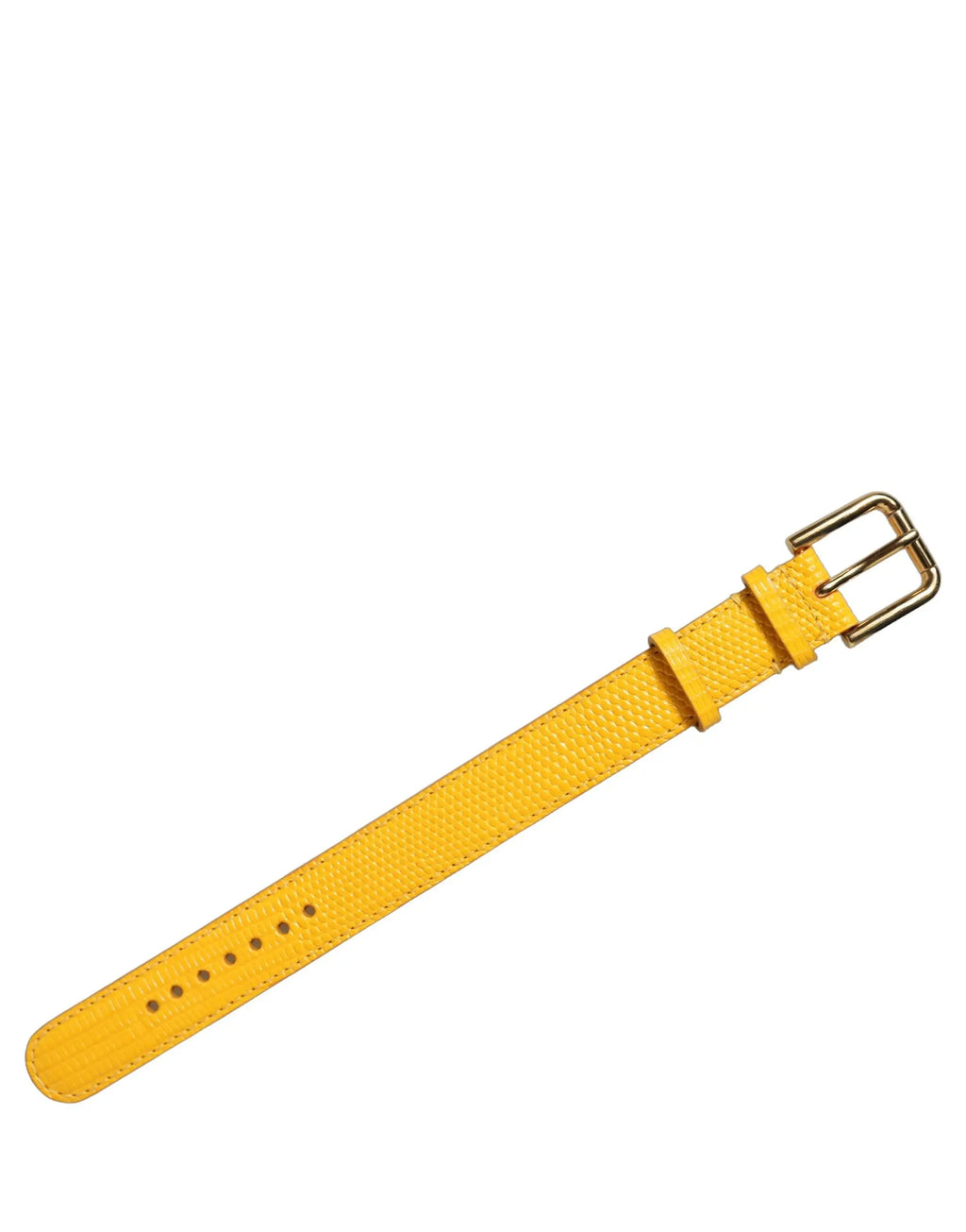Bracelet dolce & gabbana jaune en cuir texturé avec boucle dorée en métal