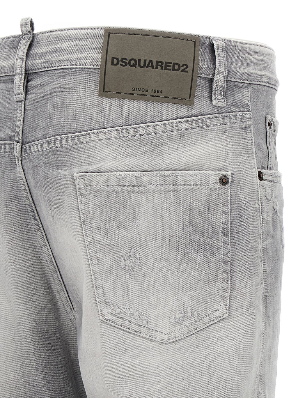 Jean droit en coton gris de Dsquared², style décontracté avec coupe classique, visible en image.