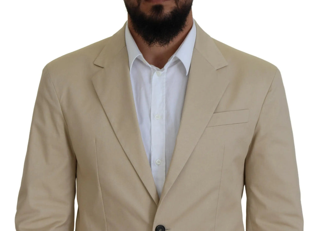 Blazer beige pour homme dsquared² en coton avec coupe classique et design boutonné simple pour costume deux pièces cipro