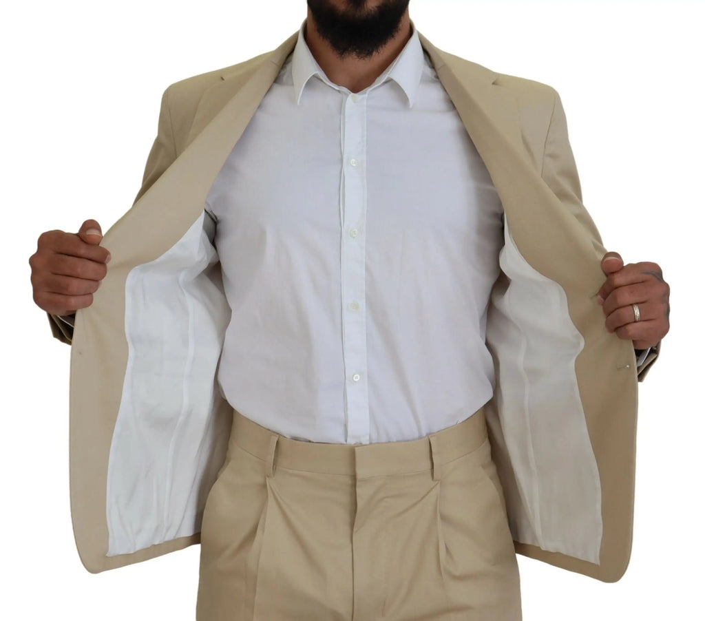 Veste de costume beige dsquared² en coton avec doublure intérieure blanche single breasted pour costume deux pièces cipro