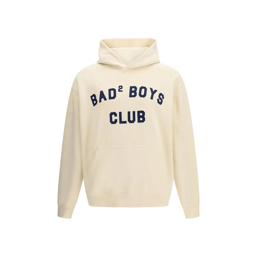 Sweatshirt en coton bicolore cream avec lettrage bleu marine bad2 boys club de dsquared²