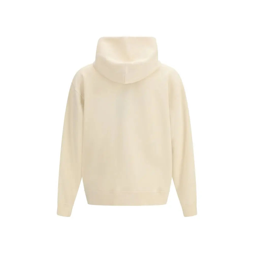 Oversize sweat-shirt dsquared² bicolore en coton crème avec tissu doux texturé et poignets côtelés