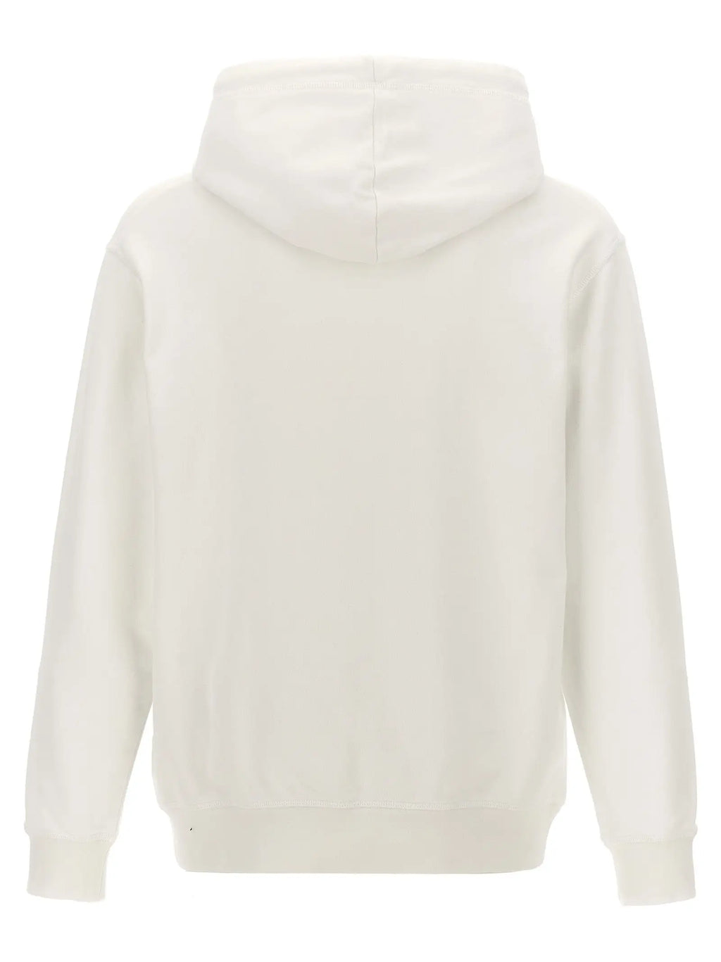 Sweatshirt à capuche crème dsquared² en coton bicolore avec tissu doux texturé et poignets et ourlet côtelés