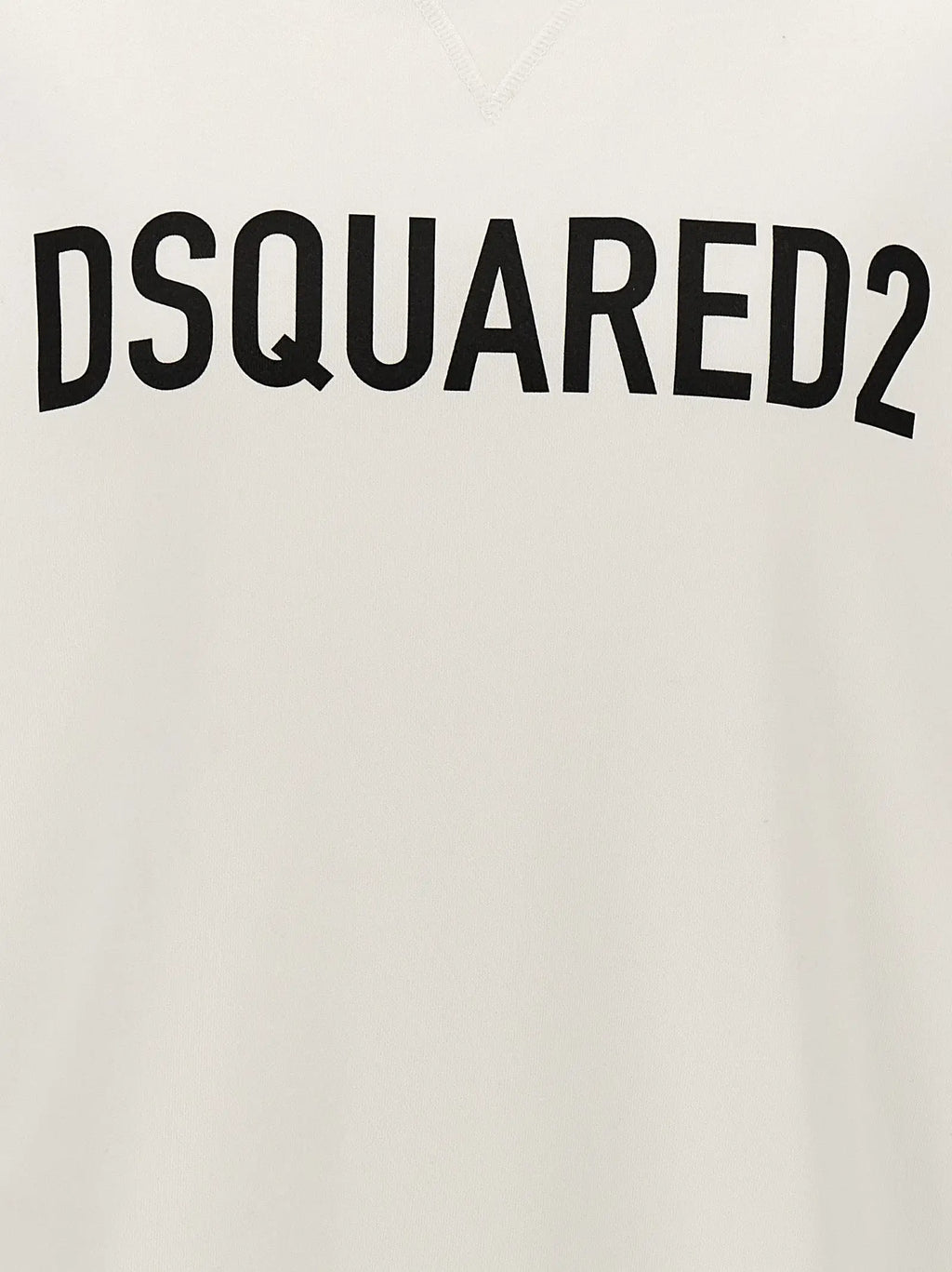 Sweatshirt bicolor en coton off-white de dsquared² avec lettrage noir en arc sur la poitrine