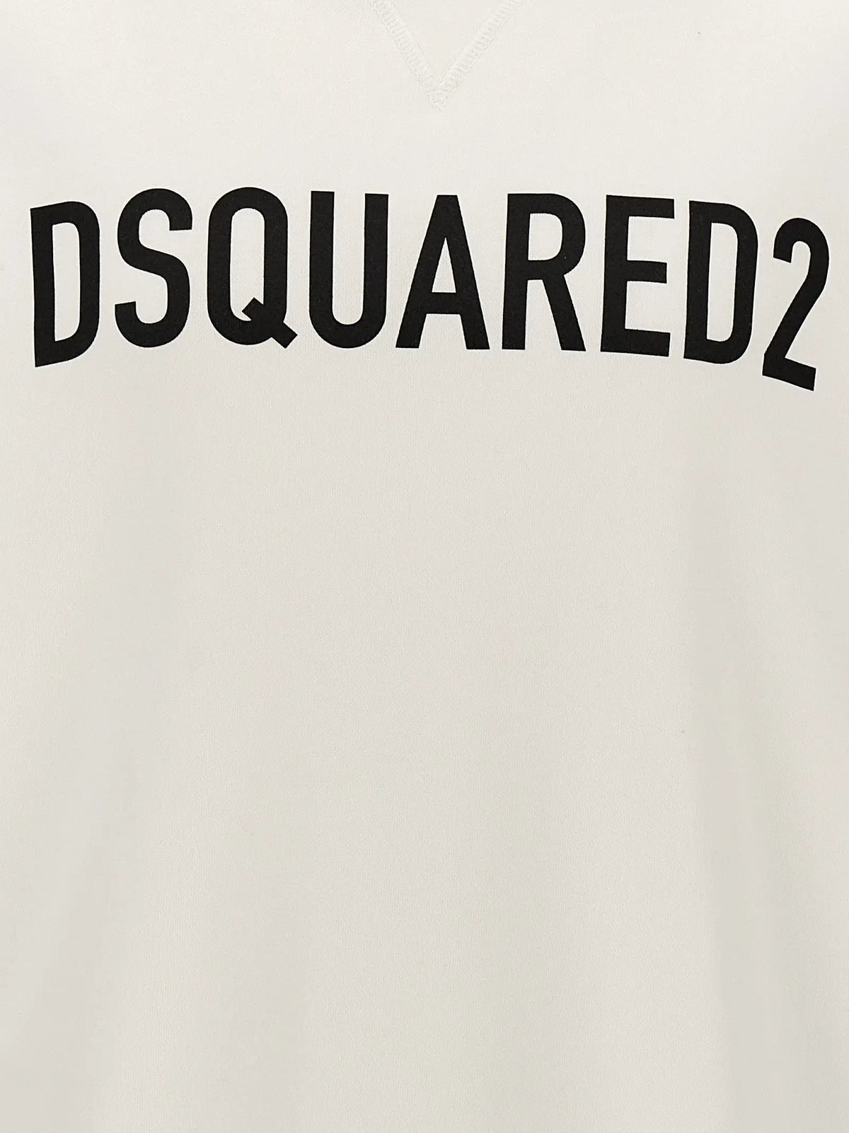 Sweatshirt bicolor en coton off-white de dsquared² avec lettrage noir en arc sur la poitrine