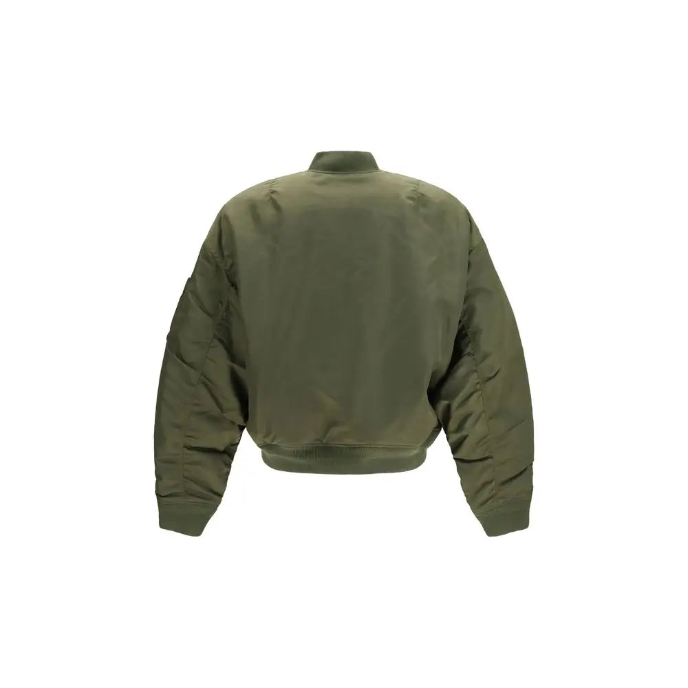 Veste bomber dsquared² en nylon bicolore olive avec coupe classique légèrement oversize et poignets côtelés