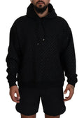 Sweat à capuche dsquared² noir en coton pour homme avec motif géométrique subtil et cordons assortis