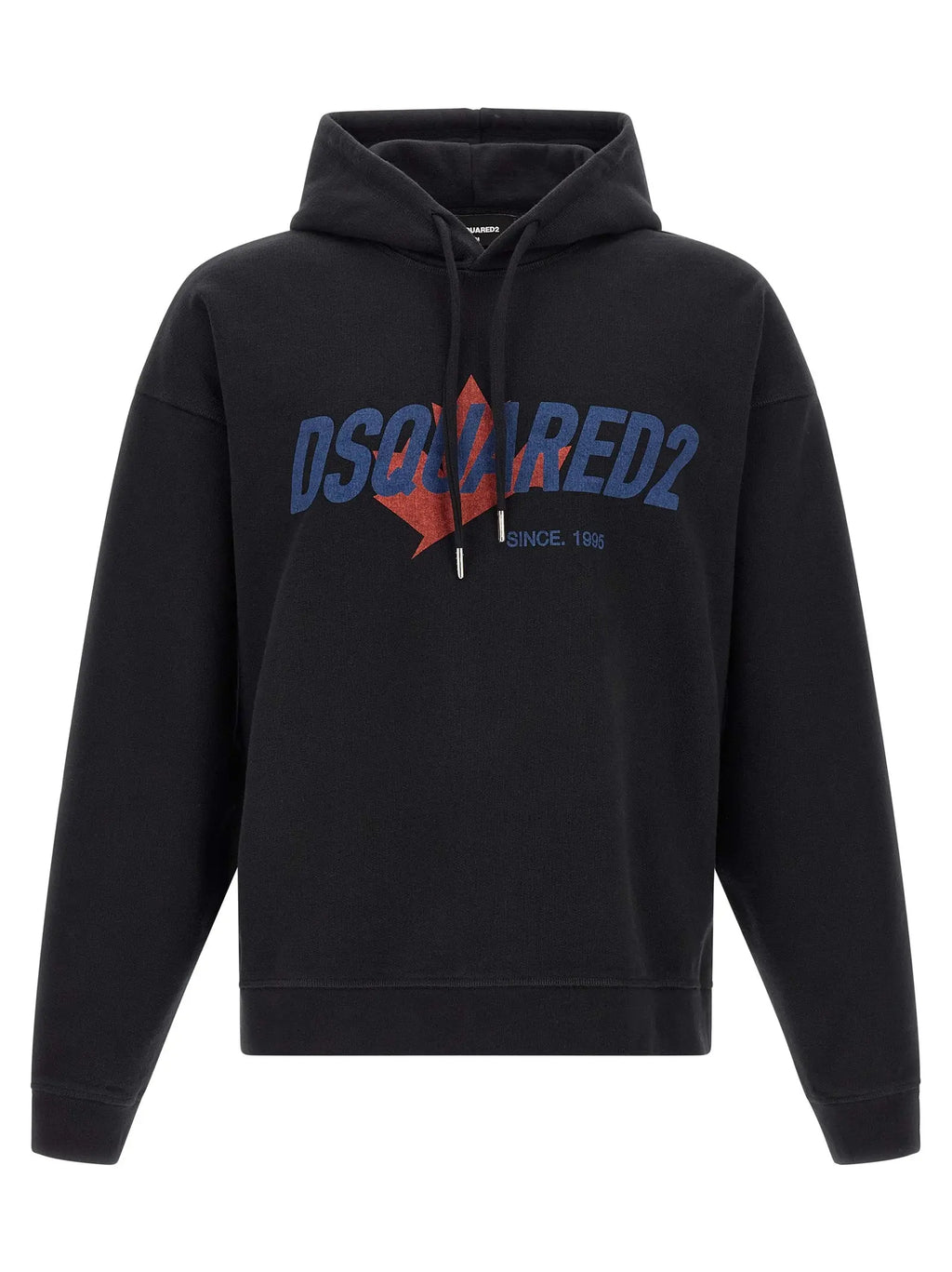 Sweatshirt en coton noir dsquared² avec logo bleu et rouge audacieux et inscription since 1996 en dessous