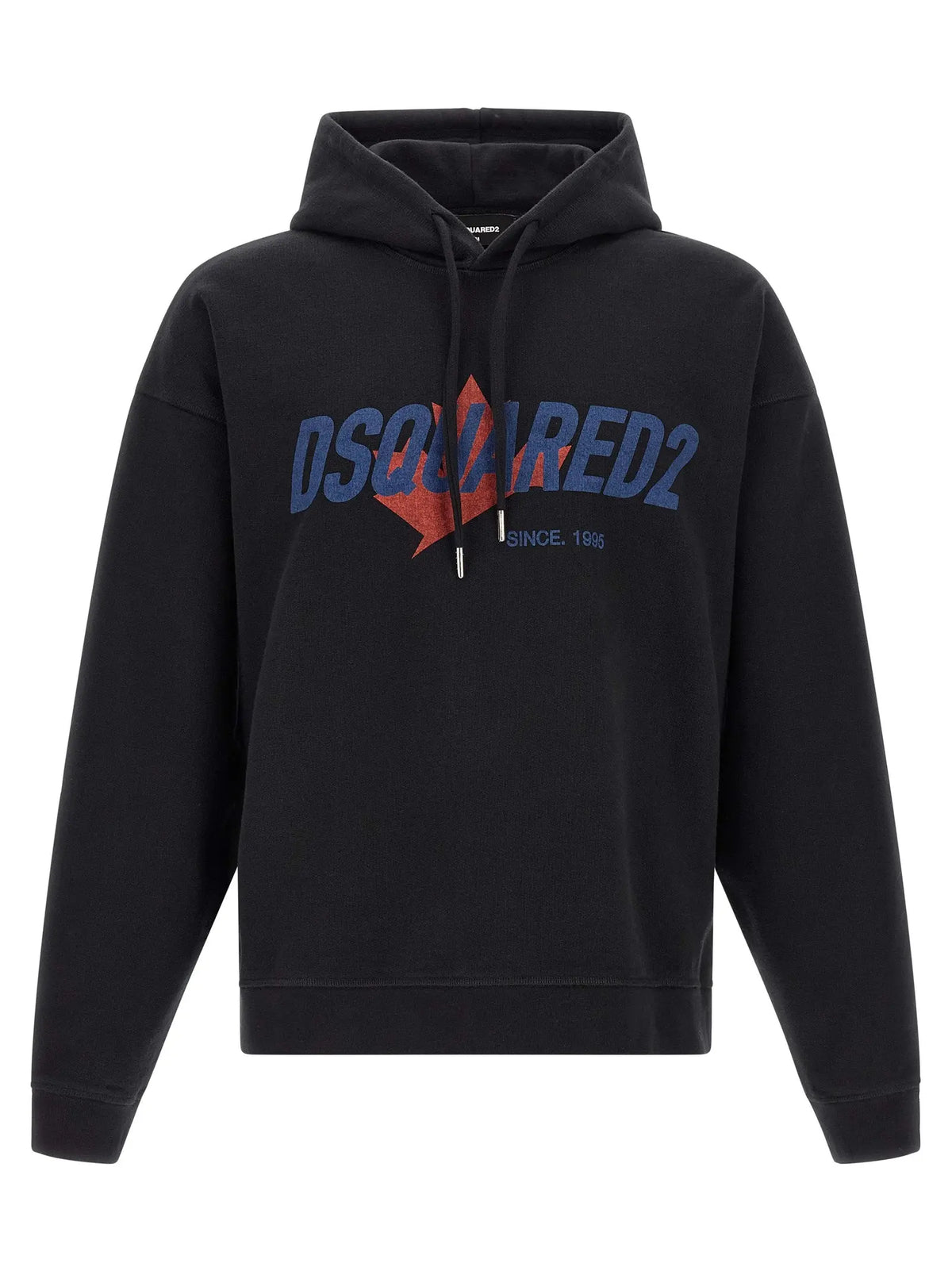 Sweatshirt en coton noir dsquared² avec logo bleu et rouge audacieux et inscription since 1996 en dessous