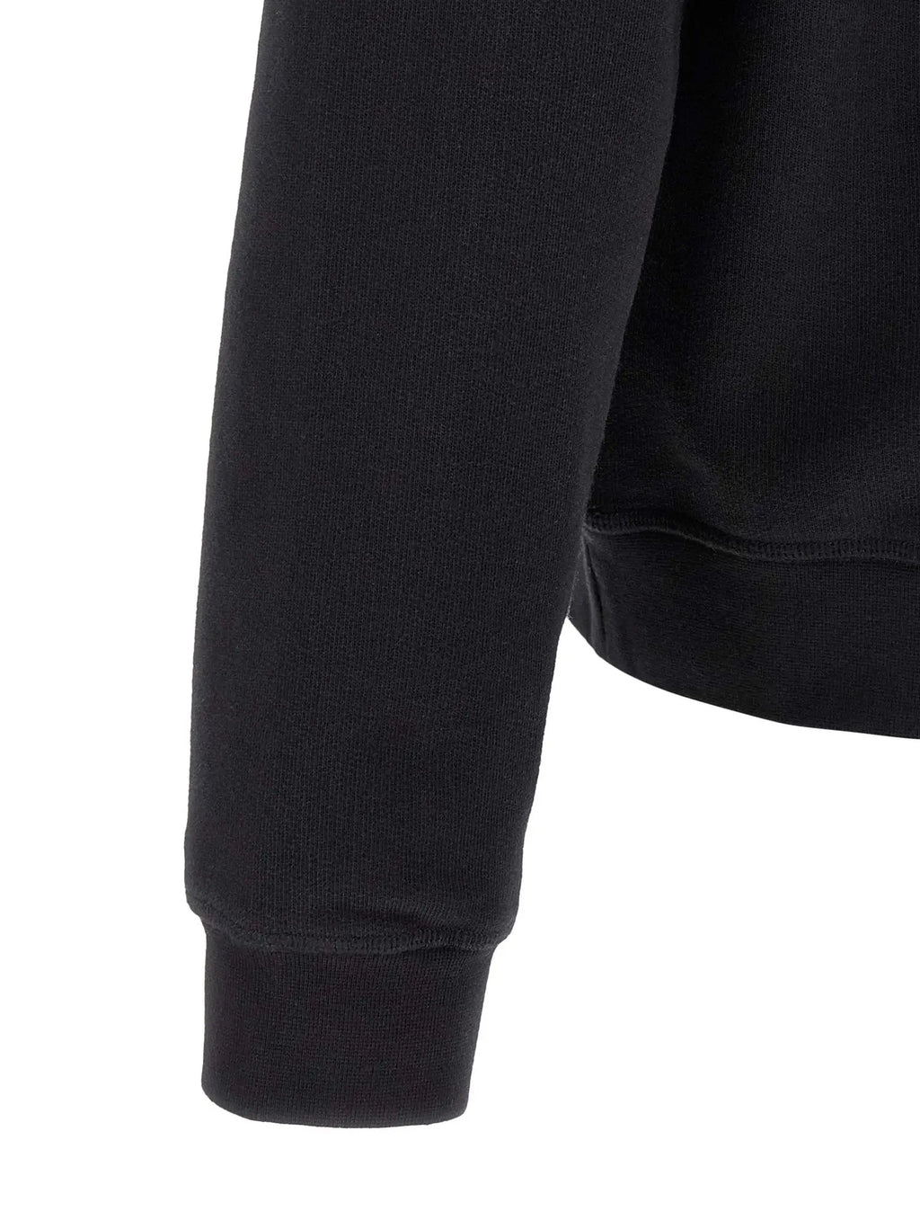 Manche de sweat en coton noir dsquared² avec poignets côtelés
