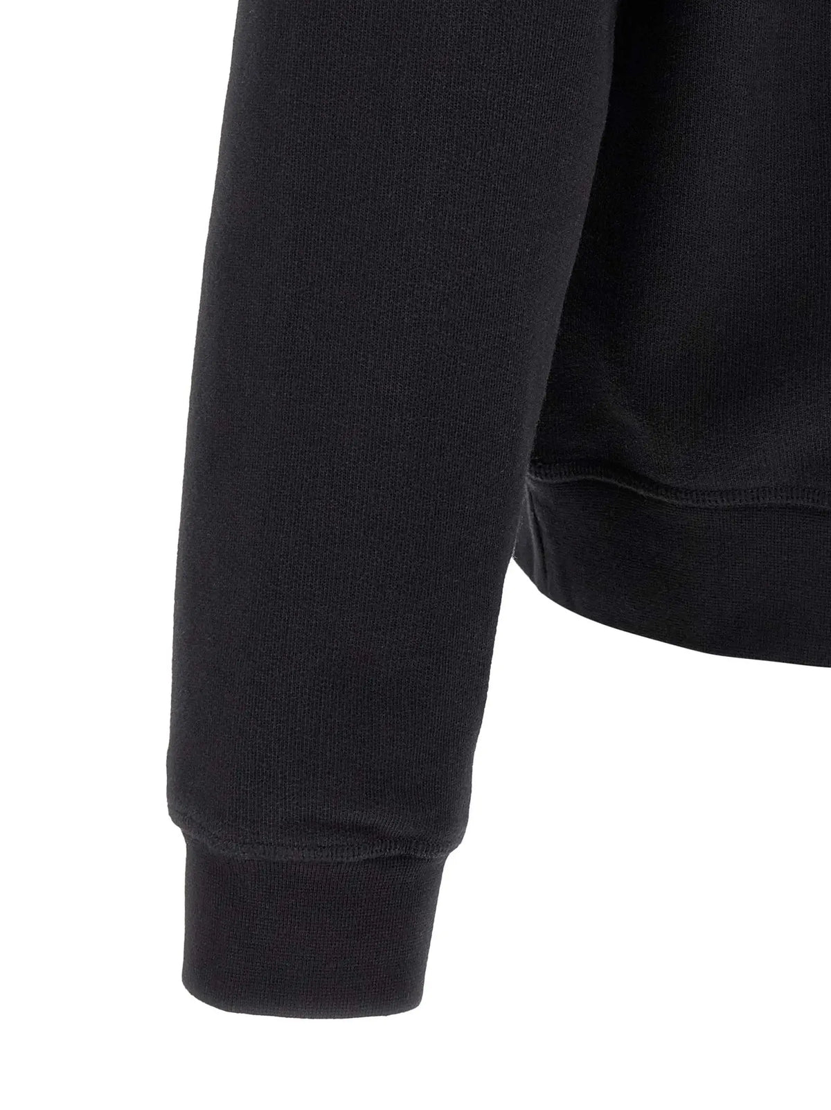 Manche de sweat en coton noir dsquared² avec poignets côtelés