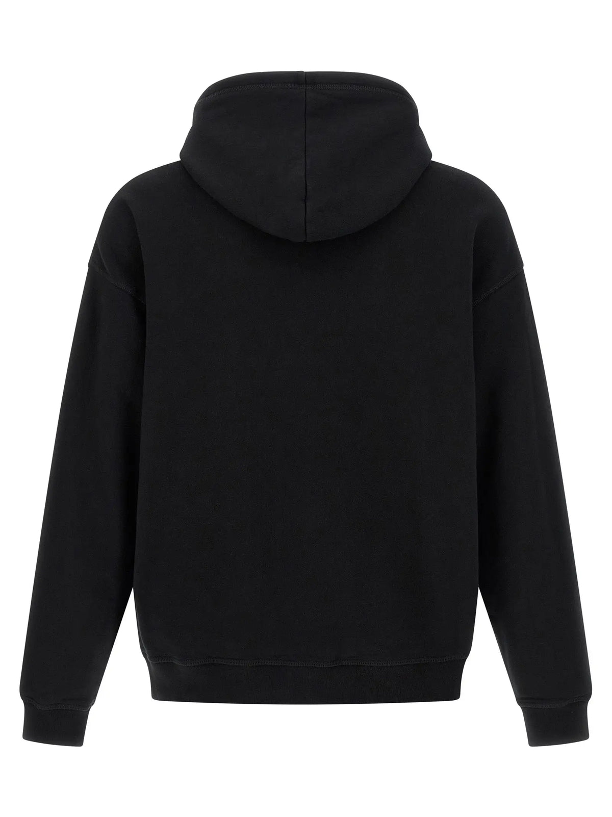 Sweatshirt noir en coton dsquared² avec coupe décontractée et poignets côtelés en tissu doux