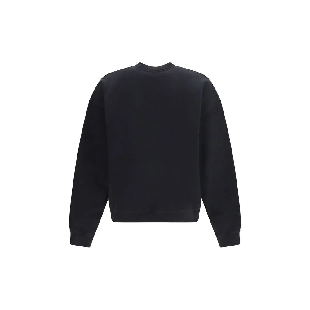 Sweatshirt noir dsquared² en coton à col ras du cou avec manches longues et poignets côtelés