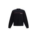 Sweatshirt dsquared² noir en coton avec fine bande rouge horizontale et logo blanc sur la poitrine