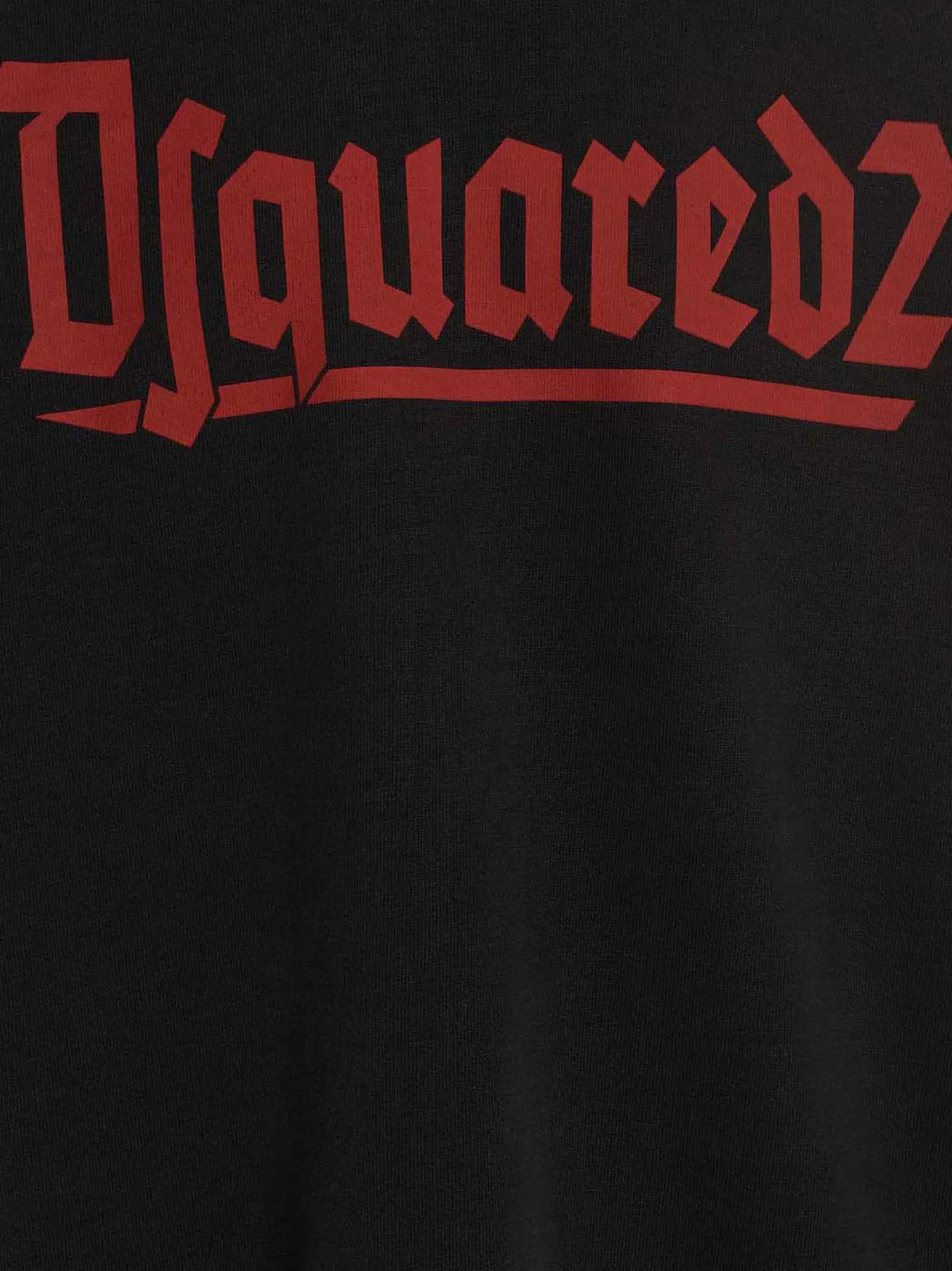 Sweatshirt dsquared² noir en coton avec lettrage gothique rouge audacieux sur la poitrine
