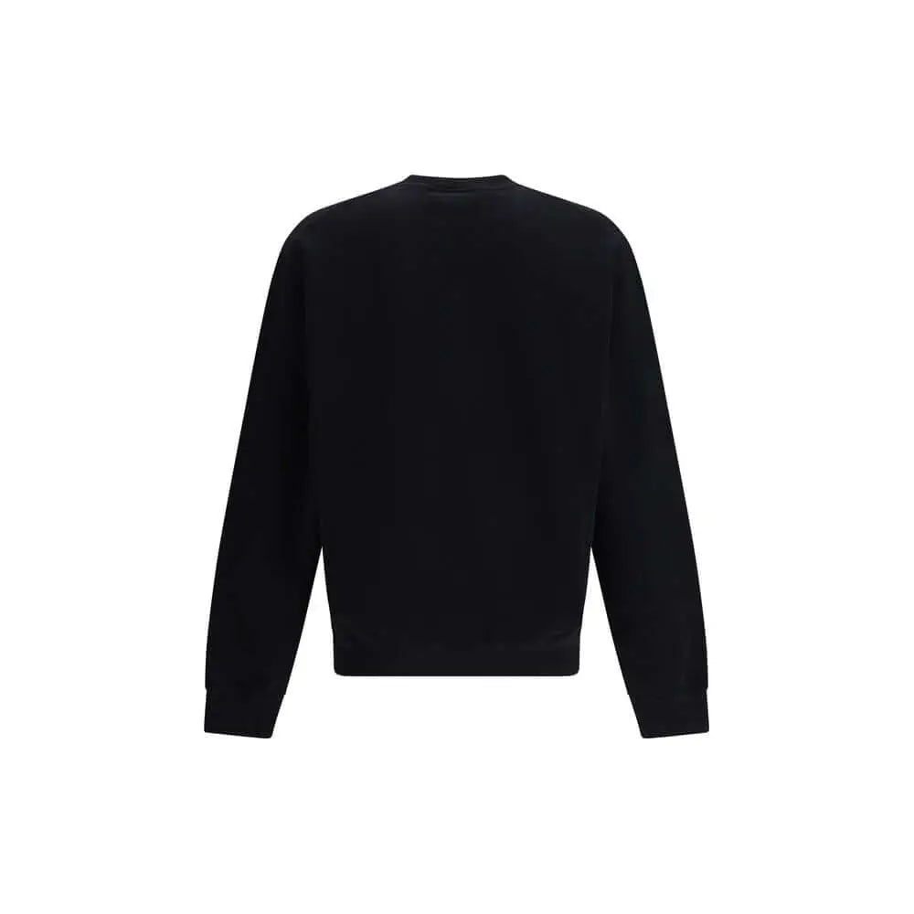 Sweatshirt noir dsquared² en coton avec col rond manches longues et poignets côtelés