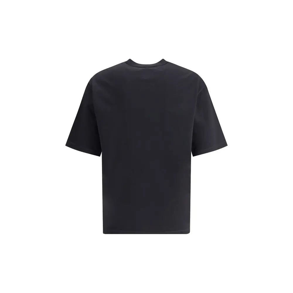 T-shirt noir oversize à manches courtes en coton dsquared² avec col rond