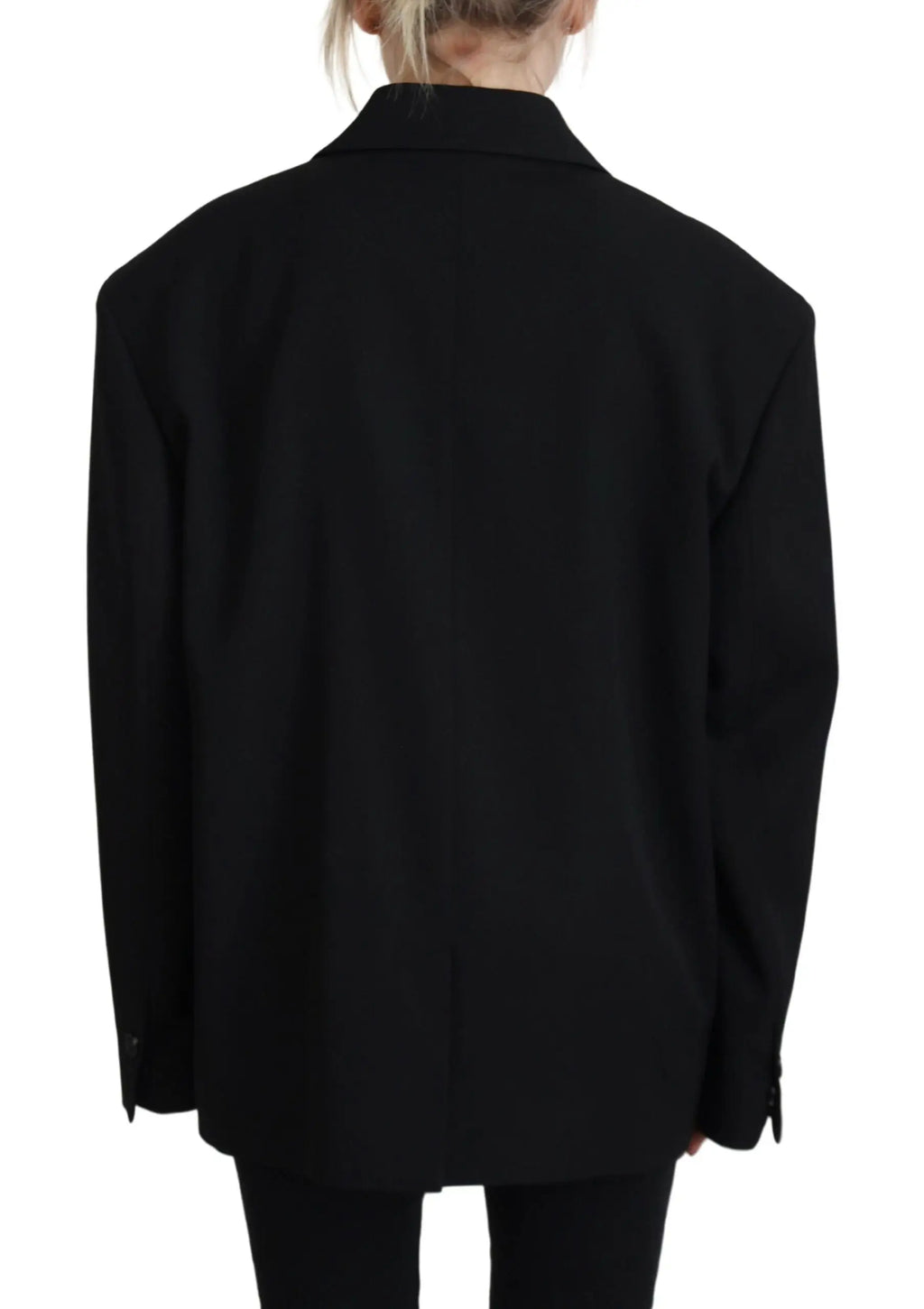 Veste blazer dsquared² noire oversize à double boutonnage avec col structuré et design minimaliste élégant