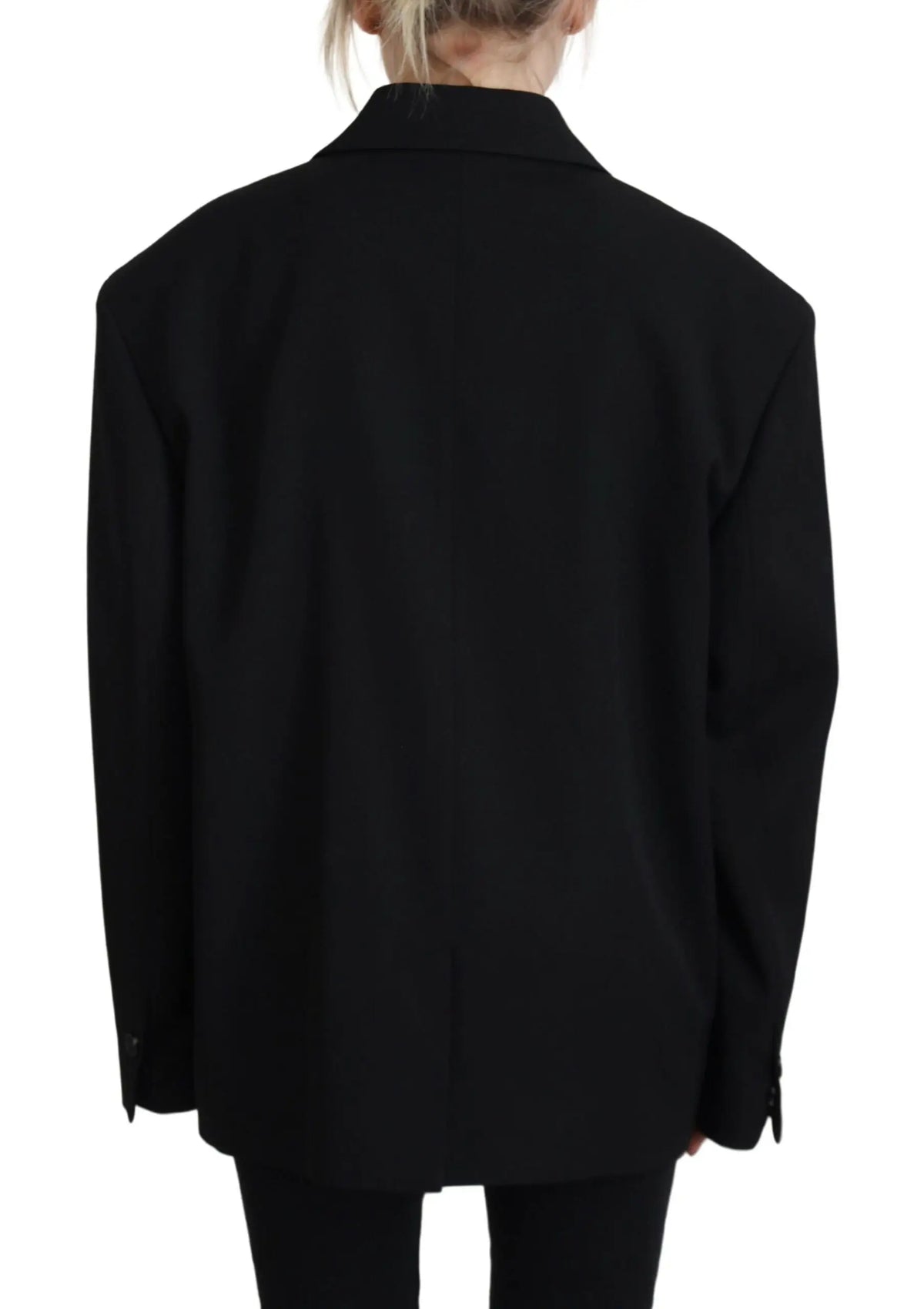 Veste blazer dsquared² noire oversize à double boutonnage avec col structuré et design minimaliste élégant